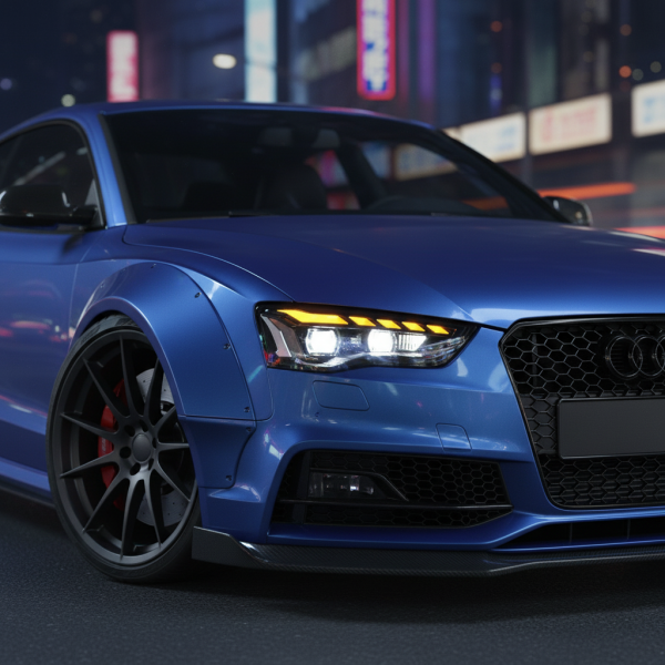 Audi A5 LED Headlights 2012-2015 Dynamic Sequential Indicator DRL Projector Headlamps Pair