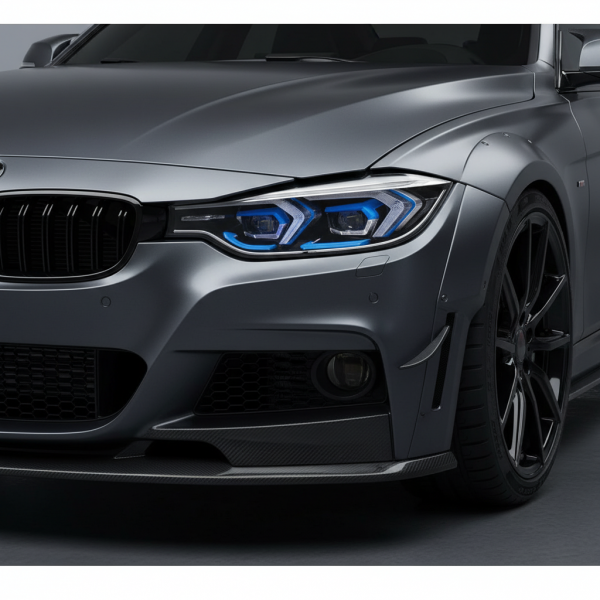 BMW F30 LED Angel Eyes Headlights Blue Accent | 2012-2019 3 Series | Installation