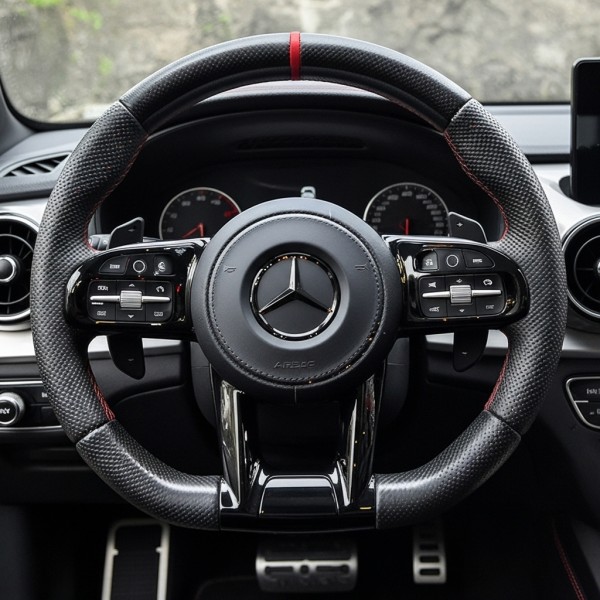 Mercedes-Benz AMG Performance Steering Wheel Red Stitching 2014-2025 | C-Class E-Class GLC V-Class A-Class