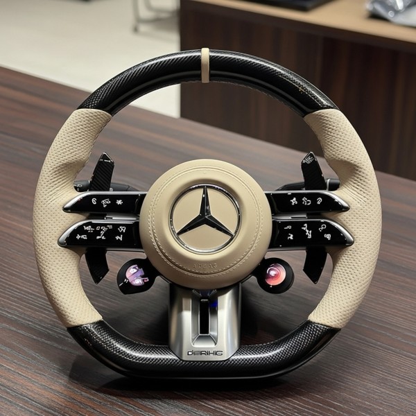 Mercedes-Benz AMG Performance Steering Wheel Beige Tan 2014-2025 | C-Class E-Class GLC V-Class A-Class