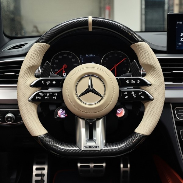 Mercedes-Benz AMG Performance Steering Wheel Beige Tan 2014-2025 | C-Class E-Class GLC V-Class A-Class