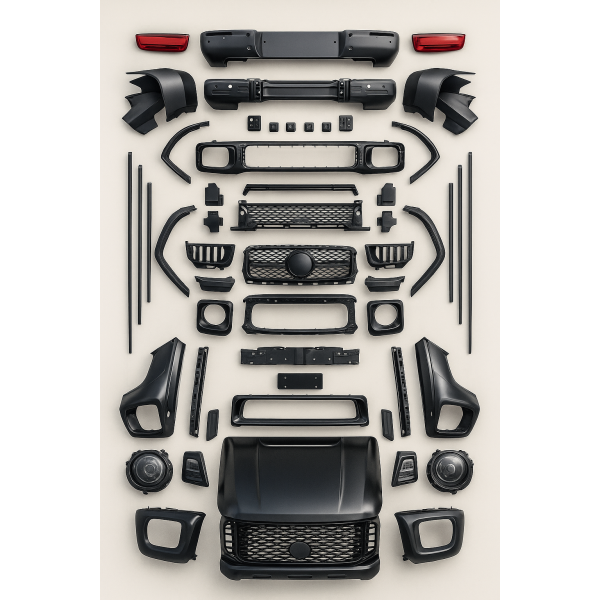 SUZUKI JIMNY 2018–2025 G63 AMG STYLE FULL BODY KIT – FRONT & REAR BUMPERS, HOOD, HEADLIGHTS UPGRADE