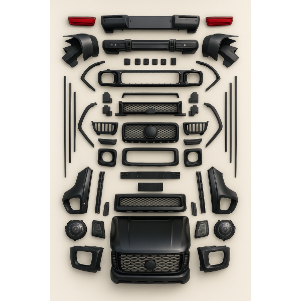 SUZUKI JIMNY 2018–2025 G63 AMG STYLE FULL BODY KIT – FRONT & REAR BUMPERS, HOOD, HEADLIGHTS UPGRADE