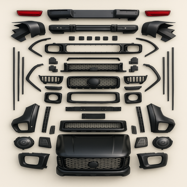 SUZUKI JIMNY 2018–2025 G63 AMG STYLE FULL BODY KIT – FRONT & REAR BUMPERS, HOOD, HEADLIGHTS UPGRADE