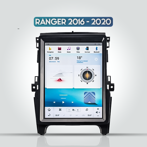 FORD RANGER T7 TESLA 2016 - 2016 - 2020 13 INCH ANDROID APPLE CARPLAY CAR RADIO - ULTRA PREMIUM SERIES 