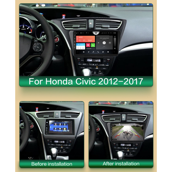 Honda Civic 2012 - 2017 9 Inch Android Bluetooth Navigation Radio 
