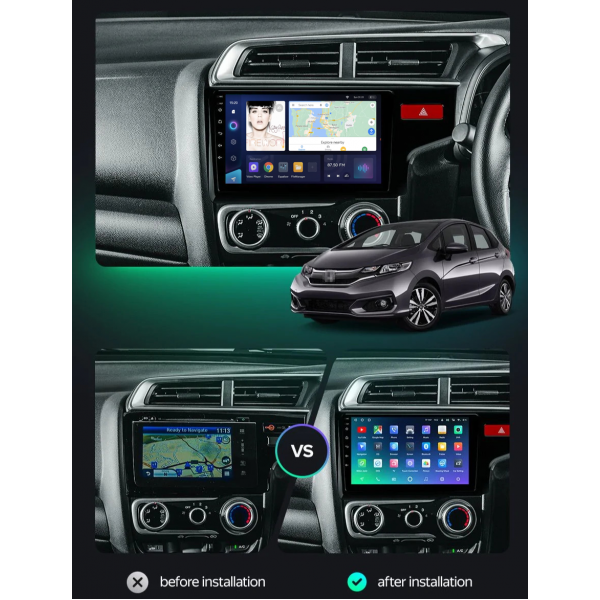 Honda Jazz 2013 - 2022 9 Inch Premium Android Multimedia Apple Carplay Radio 