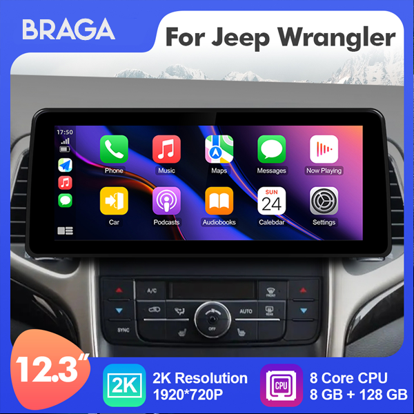 Jeep Wrangler 2007 - 2017 12.3 Inch Android Premiu...