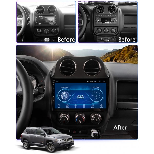 Jeep Compass 2010 - 2016 10.1 Inch Android Satnav Radio Car Audio Sound System