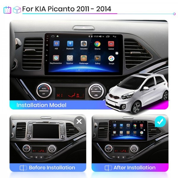 Kia Picanto 2011 - 2016 9 Inch Android Navigation Touch Screen Radio 