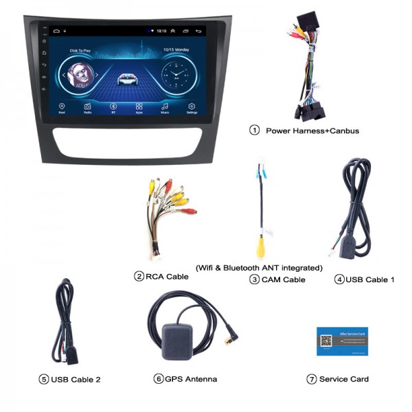Mercedes Benz W211 E-Class/CLS W219/CLK W209/ G-Class W463 2001 - 2010 Android Satnav Radio Car Audio Sound System