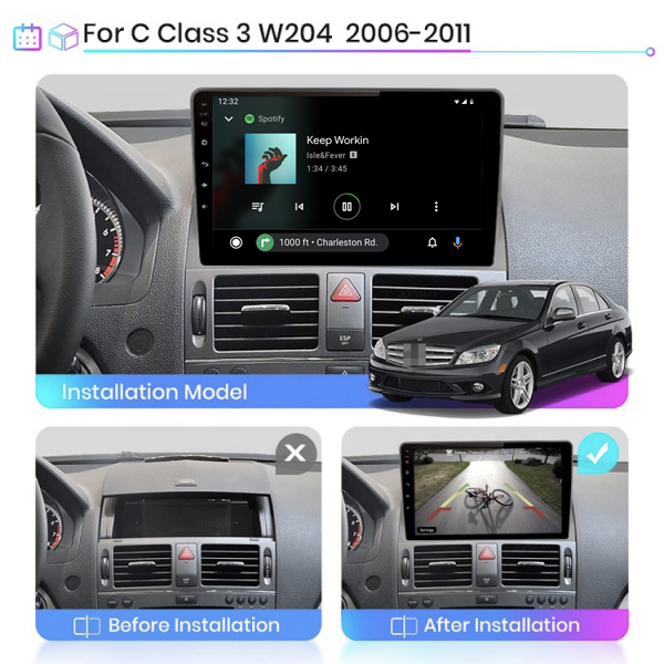 Mercedes Benz W204 C-Class 2006 - 2011 9 Inch Android Navigation Touch Screen 
