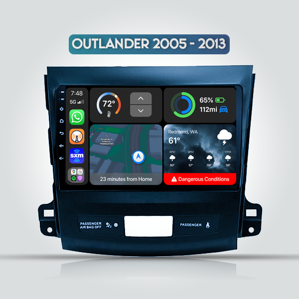 Mitsubishi Outlander 2 2005 - 2013 9 Inch Android Carplay Navigation GPS Bluetooth Radio 