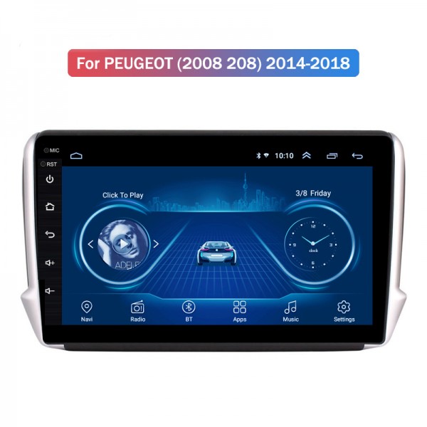 Peugeot 208/2008 2014 - 2018 10.1 Inch Android Sat...