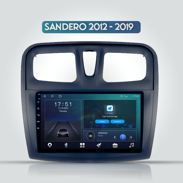 Renault Sandero 2012 - 2019 9 Inch Android Multimedia Carplay Radio 