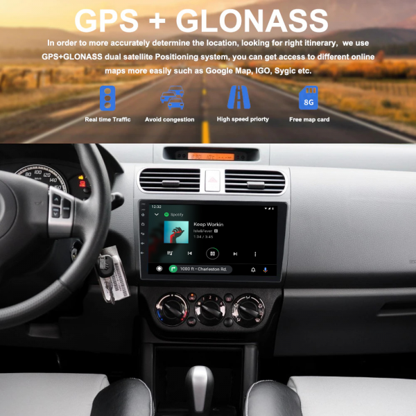 Suzuki Swift 2010 - 2015 9 Inch Android Navigation Touch Screen Radio 
