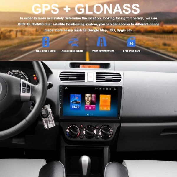 Suzuki Swift 2010 - 2015 9 Inch Android Touch Screen Navigation Radio