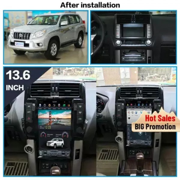 Toyota Prado 150 2010 - 2013 13.6 Inch Tesla Android Navigation Radio Car Audio Sound System
