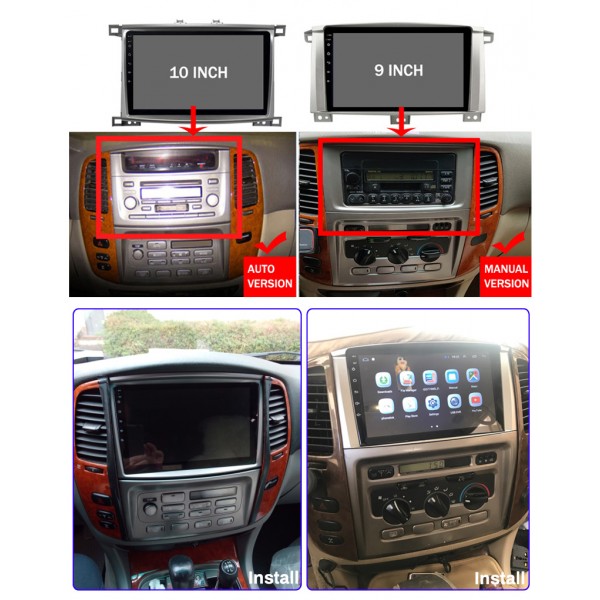 Toyota Land Cruiser 100vx 2005 - 207 9/10 Inch Android Navigation Radio Touch Screen