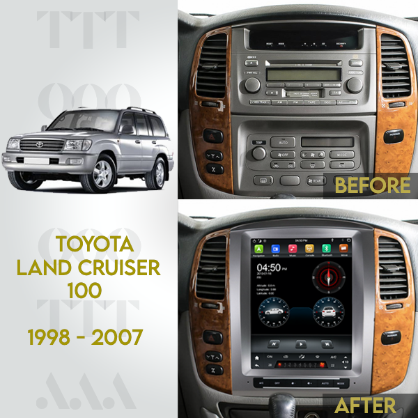 Toyota Land Cruiser 100 Tesla 1998 - 2007 12.1 Android Navigation Touch Screen Radio 