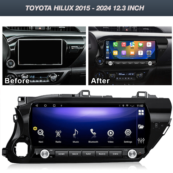 TOYOTA HILUX 2015 - 2024 12.3 INCH ANDROID APPLE C...