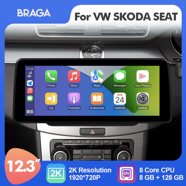 Volkswagen Universal 2003 - 2017 12.3 Inch Android...